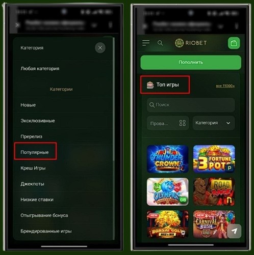 Топовые слоты в Casino Riobet